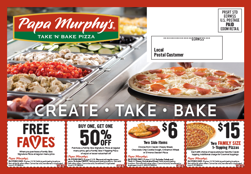 Papa Murphy's Pizza Any Door Direct Mail Sample